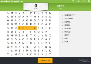 wood animals wordsearch